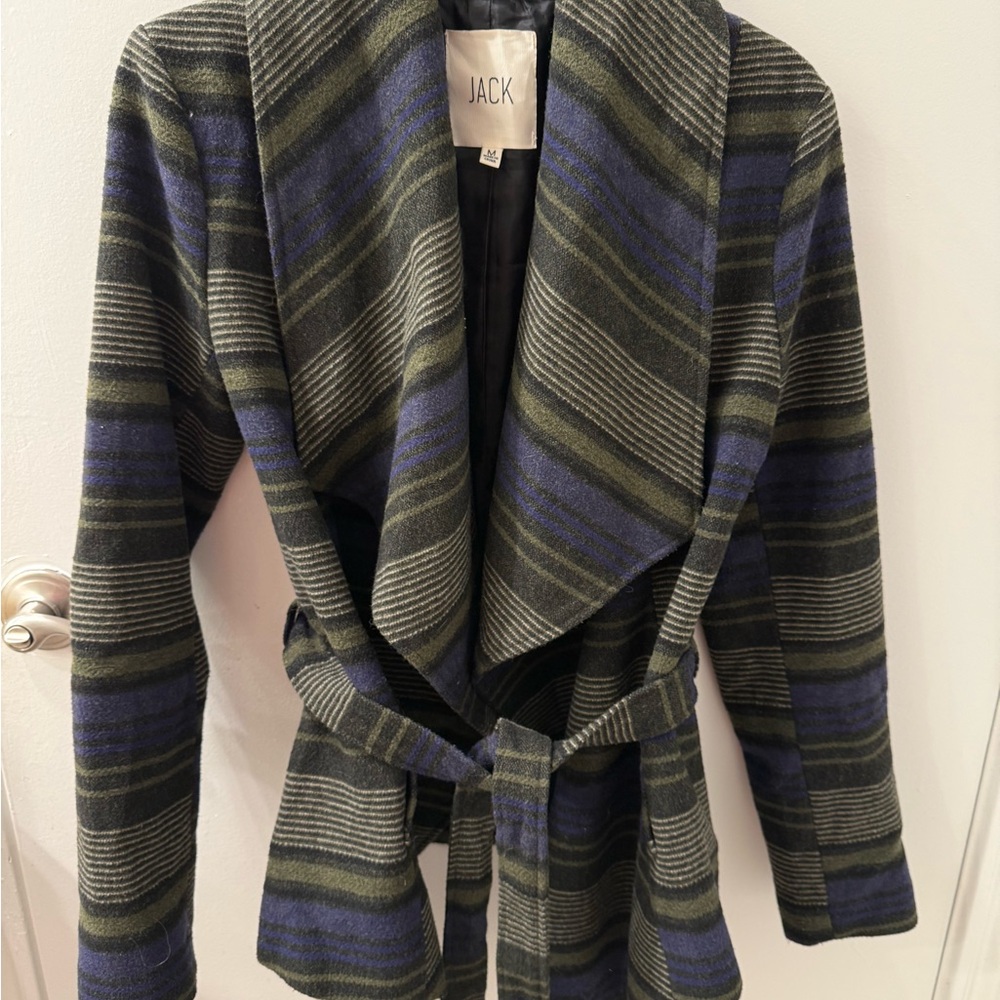 Jack by BB Dakota Blue and Green Striped Jacket Women’s size M